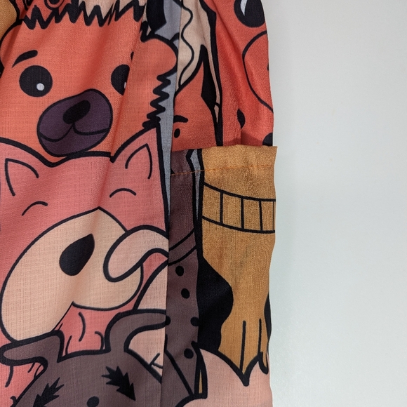 Dog Lover Pants Print Womens Plus 3X to 5X High Rise Wide Leg Multicolor Pocket - Picture 7 of 10